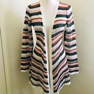 NWT! No Boundaries Striped Tie Waist Cardigan Size Large